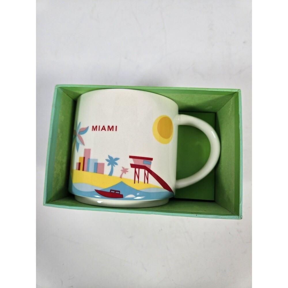 Starbucks Miami FL You Are Here Collection 2013 14oz Coffee Mug Cup Original Box